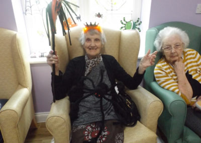 Princess Christian Care Home resident in spidery Halloween costume