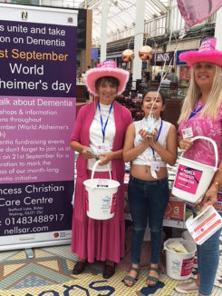Sylvia Stock and Christie Foster from Princess Christian Care Home raise funds for World Alzheimers Month