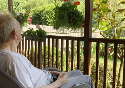 Relaxing on the veranda at Princess Christian Care Home