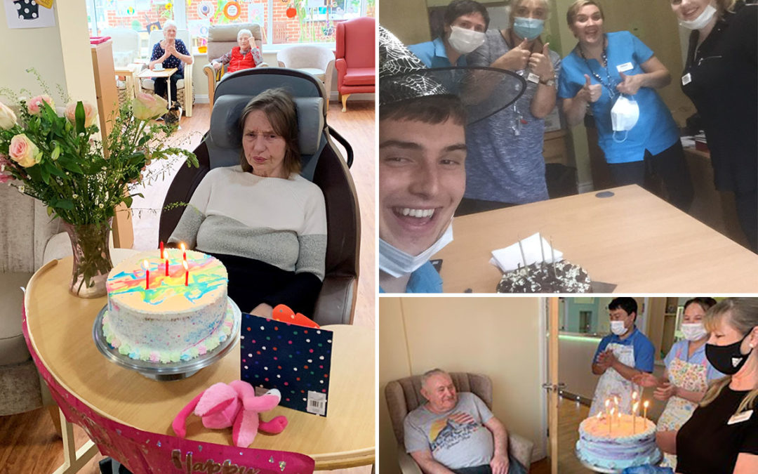 Birthday celebrations with cake at Princess Christian Care Home