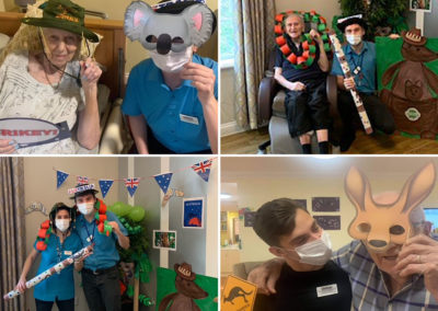 Australia Day masks and decorations at Princess Christian Care Home