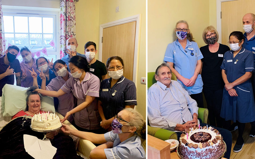 Happy birthday to Sally and Keith at Princess Christian Care Home