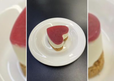 Heart shapes strawberry cheesecake