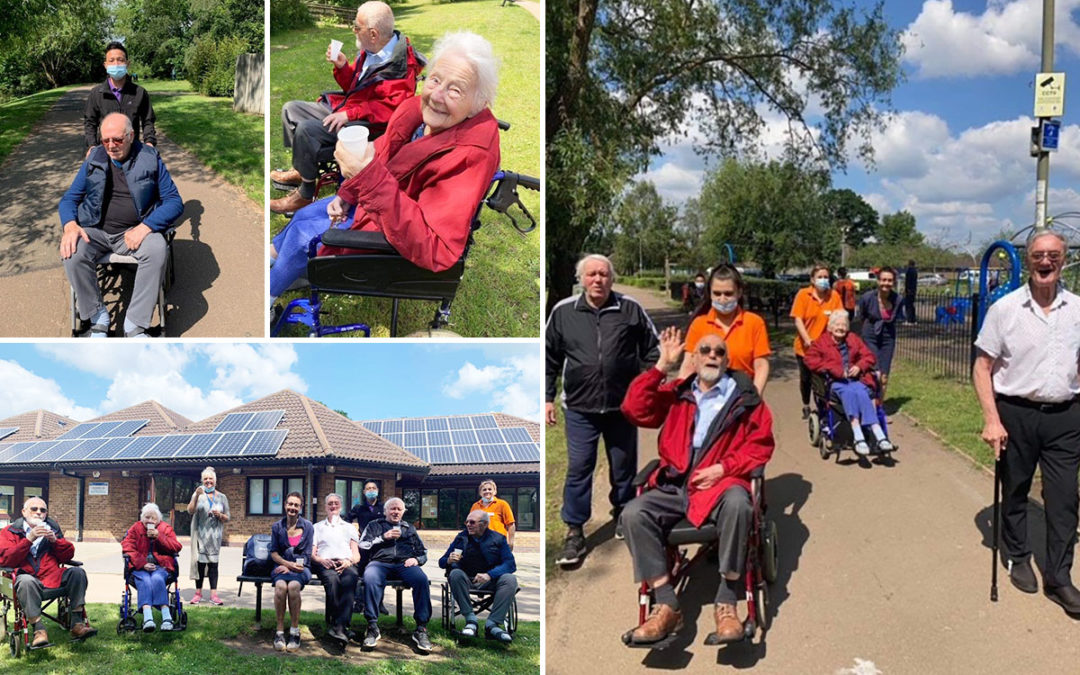 Princess Christian Care Home residents enjoy blue skies at a local park