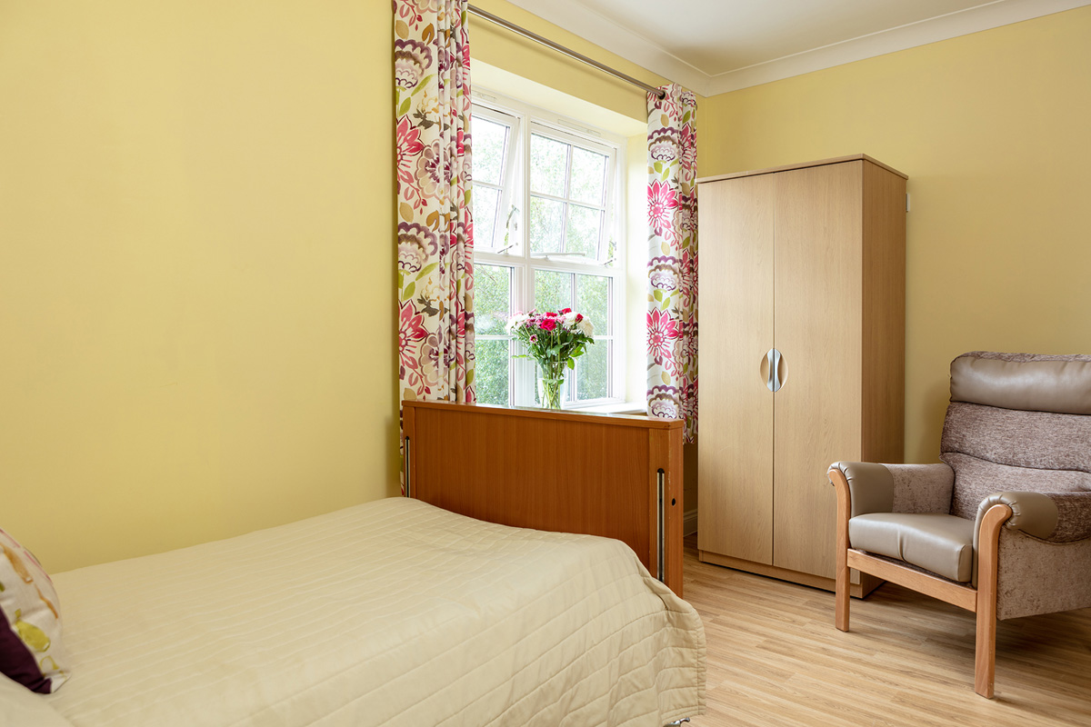 Typical bedroom at Princess Christian Care Home in Surrey