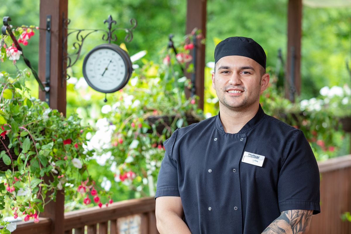 Head Chef  in the garden at Princess Christian Care Home Surrey