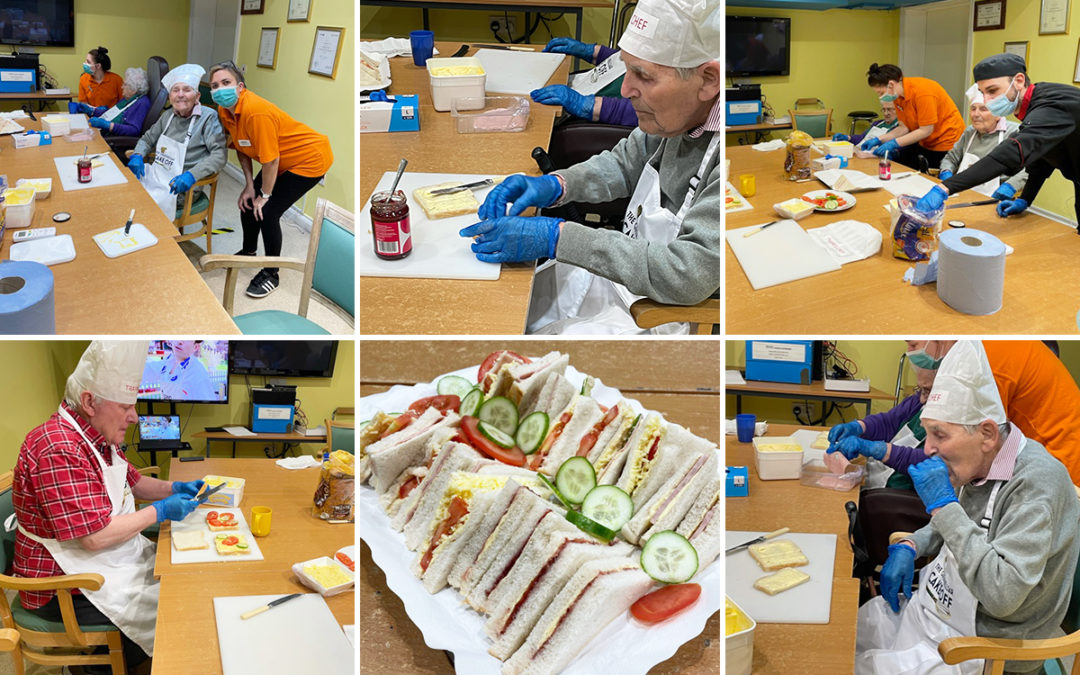 Sandwich creations with Cosmin at Princess Christian Care Home