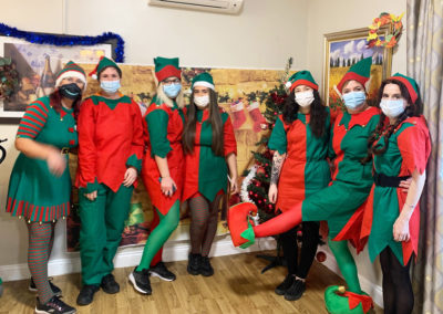 Princess Christian Care Home staff dressed as Christmas elves