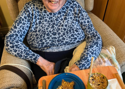 Making and decorating bird feeders at Princess Christian Care Home 4