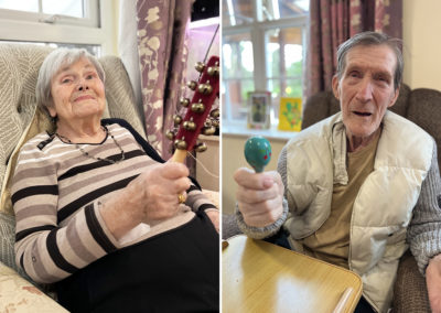 Fun with musical instruments at Princess Christian Care Home