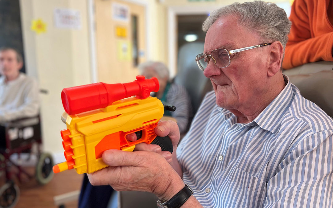 Princess Christian Care Home gents try out their shooting skills