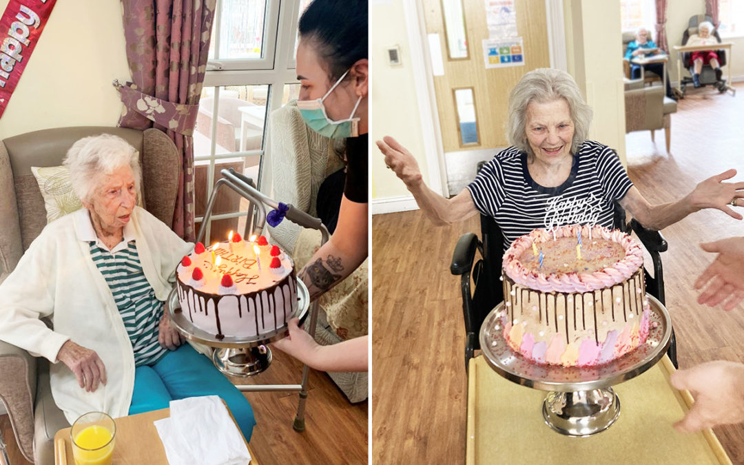 Happy birthday to Pam and Jean at Princess Christian Care Home
