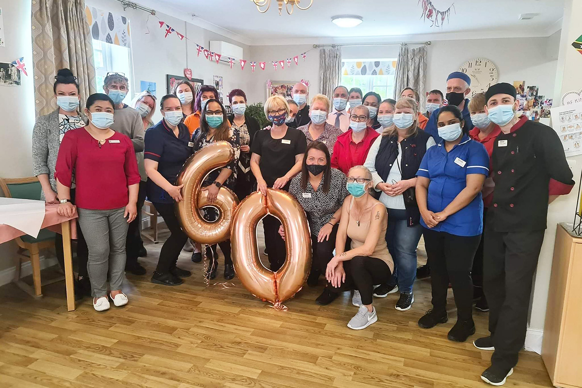 Happy 60th birthday to Daloney at Princess Christian Care Home from the staff team