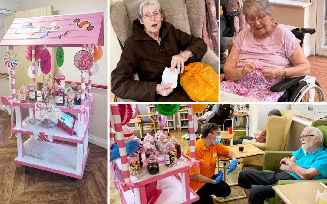 Sweetie trolley and knitting club at Princess Christian Care Home