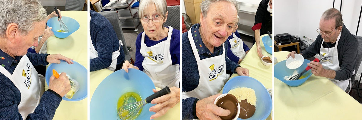 Making chocolate chip cookies at Princess Christian Care Home