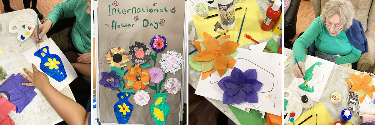 Celebrating International Flower Day with arts and crafts at Princess Christian Care Home