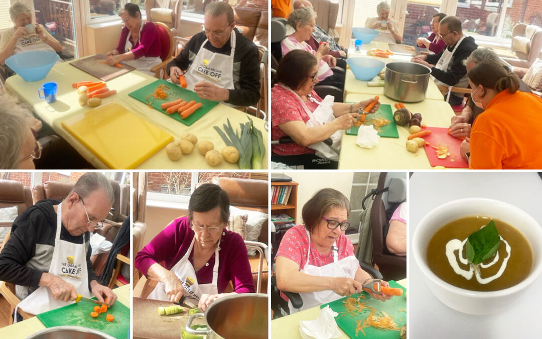 Vegetable prepping at Princess Christian Care Home