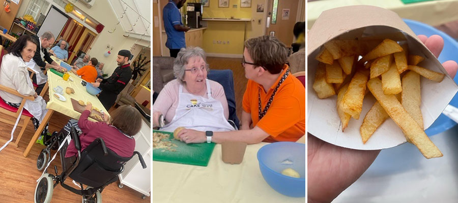 Cooking Club cheesy chips at Princess Christian Care Home