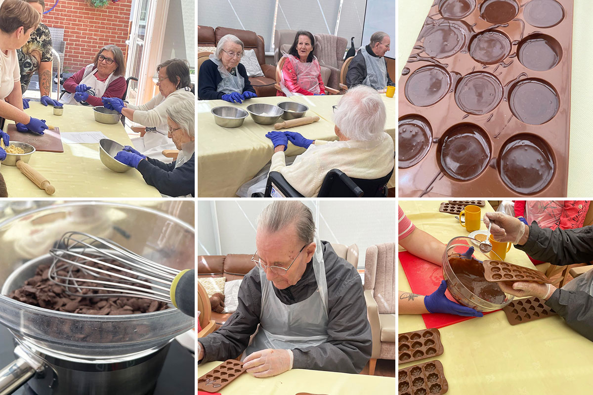Enjoying some chocolate cooking at Princess Christian Care Home