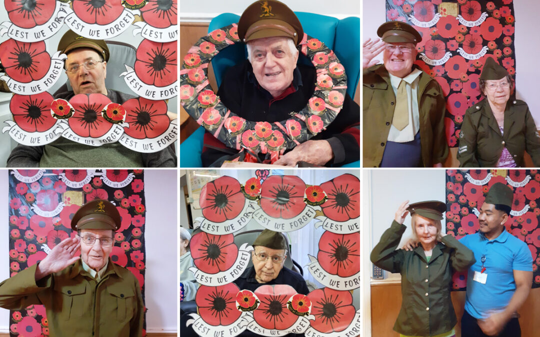 Remembrance and poppies at Princess Christian Care Home