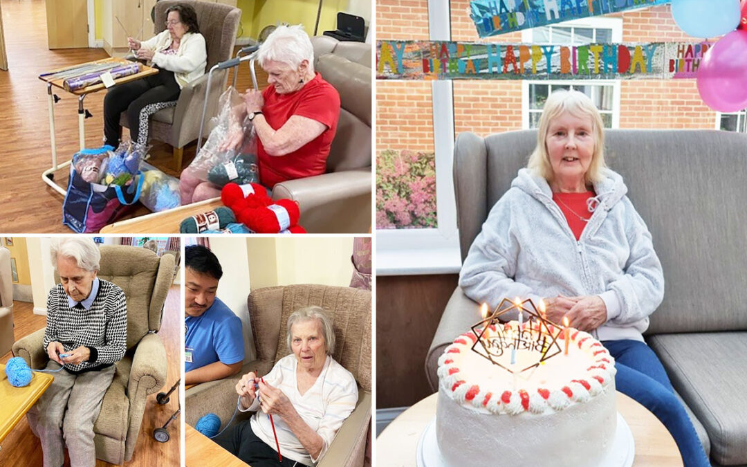 Birthday wishes and Knit and Natter Club at Princess Christian Care Home