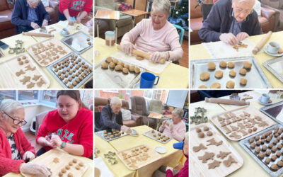 Making festive biscuits at Princess Christian Care Home