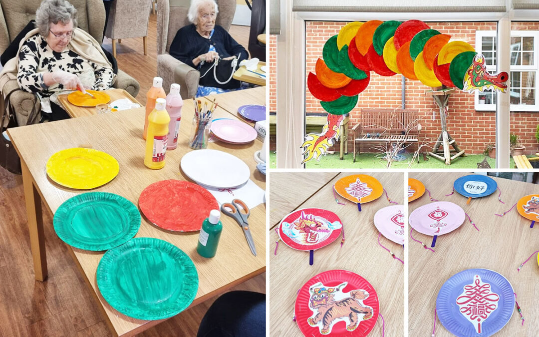 Making Chinese decorations at Princess Christian Care Home