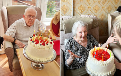 Double birthday cake helpings at Princess Christian Care Home