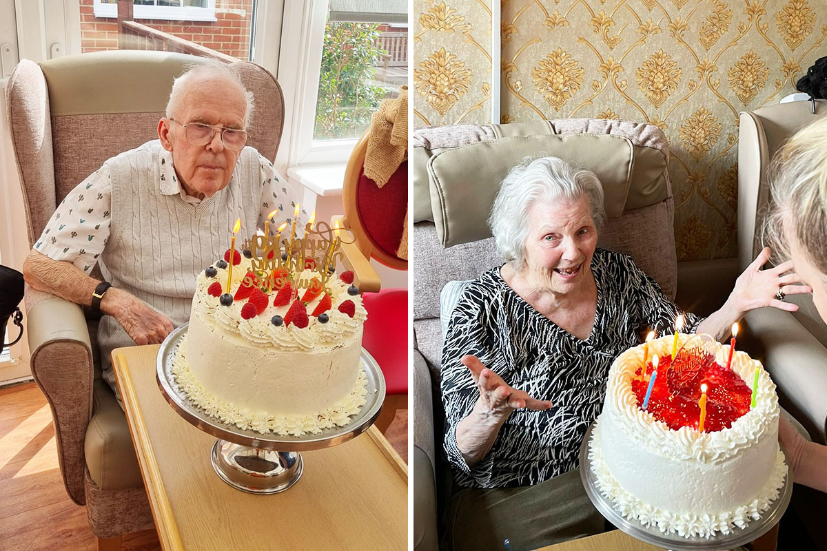 Double birthday cake helpings at Princess Christian Care Home