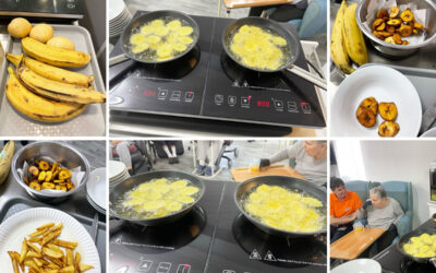 Princess Christian Care Home residents enjoy plantains and chips at Cooking Club