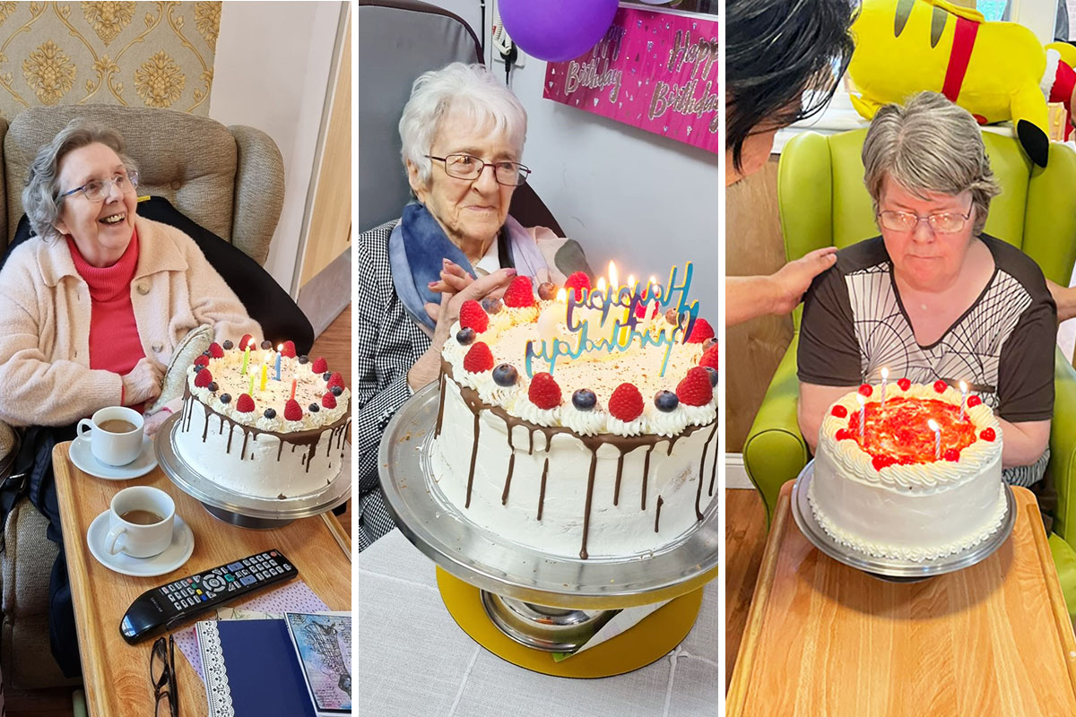 Three helpings of birthday cake at Princess Christian Care Home