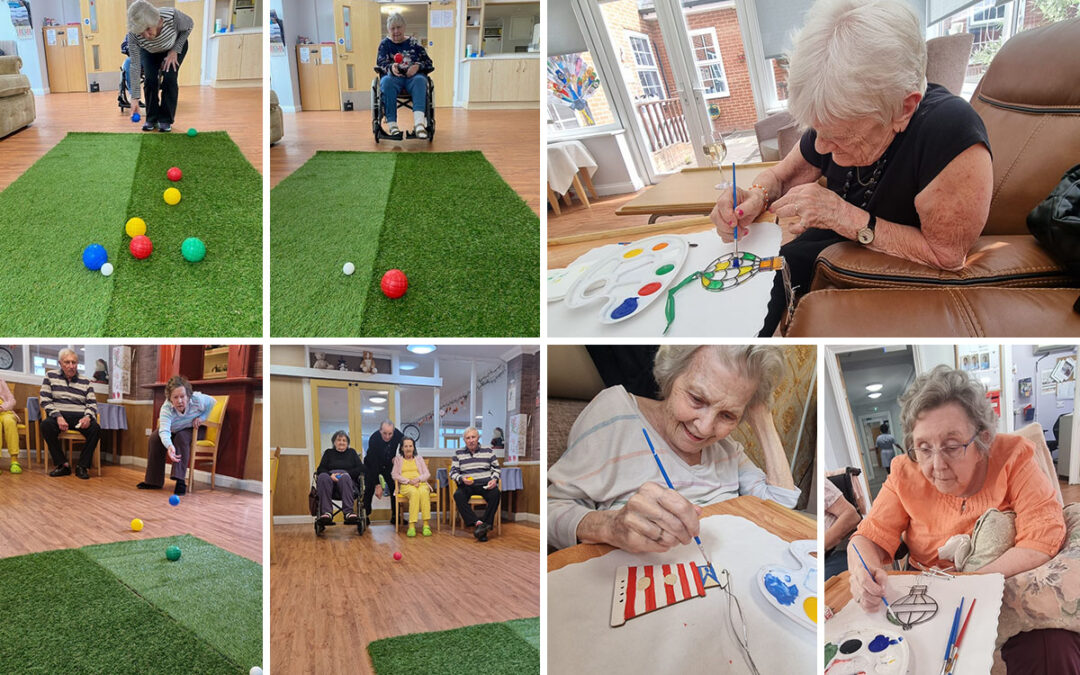 Boules games and crafts at Princess Christian Care Home