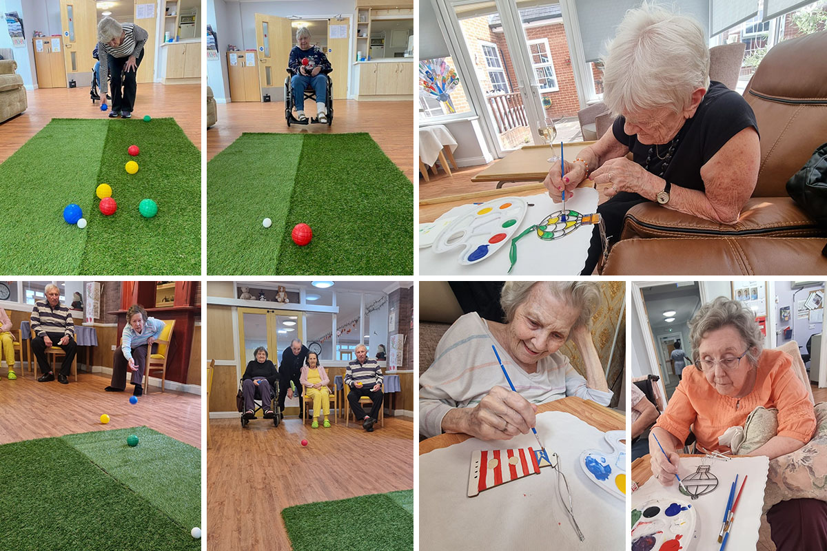 Boules games and crafts at Princess Christian Care Home