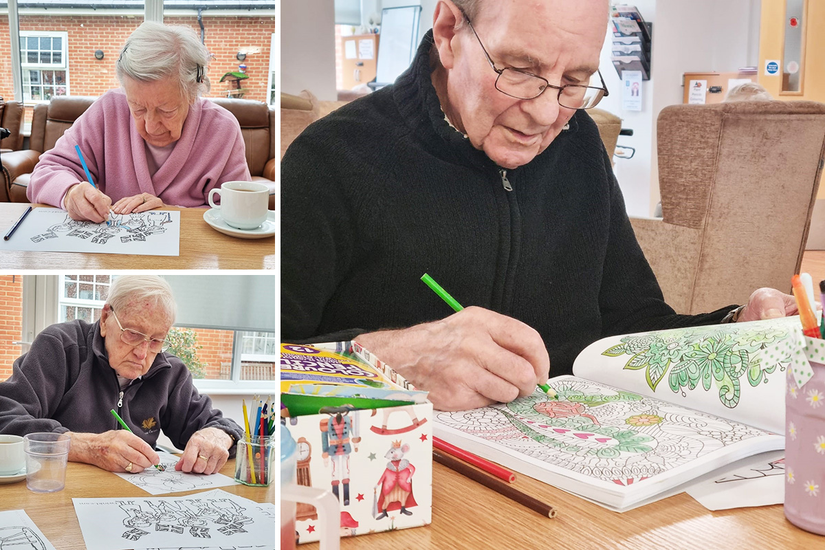 Colouring Club creations at Princess Christian Care Home