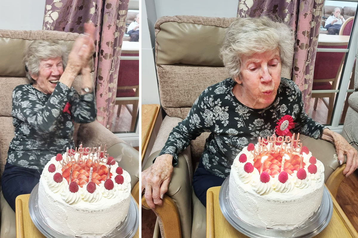 Birthday celebrations for Margaret at Princess Christian Care Home